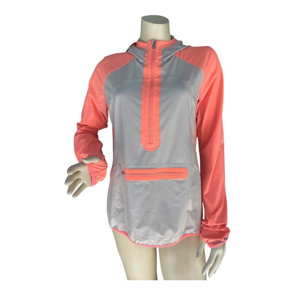 Lululemon Run: Stash & Dash Pullover Windbreaker Jacket Dune / Pop Orange Sz 8